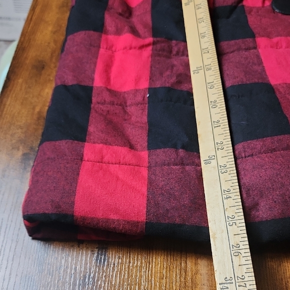 MAURICES | Red Black Buffalo Plaid Quilted Puffer Zipper Vest Removable Fur | 2X - Picture 14 of 14